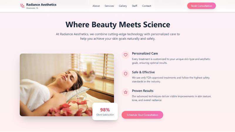 Medical Spa & Wellness Center website