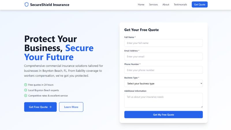 Commercial Insurance Agency website